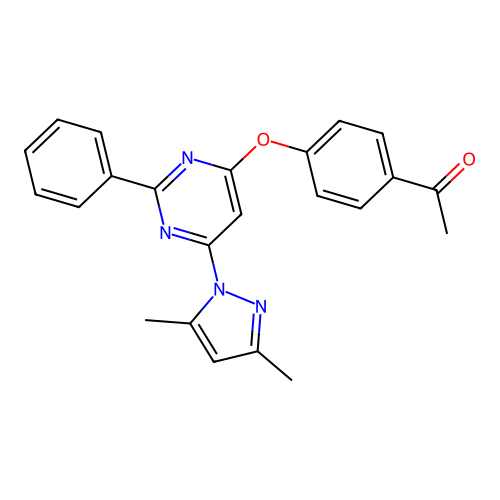 1-[4-[6-(3,5-Dimethylpyrazol-1-yl)-2-phenylpyrimidin-4-yl]oxyphenyl]ethanone structure