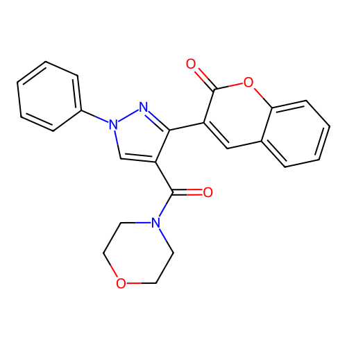 3-[4-(Morpholine-4-carbonyl)-1-phenylpyrazol-3-yl]chromen-2-one structure