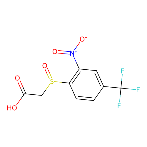 {[2-Nitro-4-(trifluoromethyl)phenyl]sulfinyl}acetic acid structure