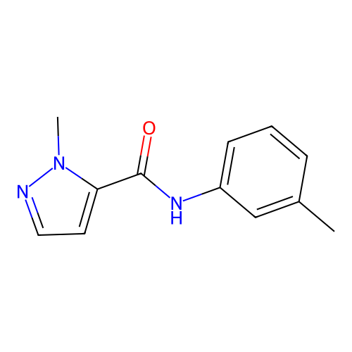 2-methyl-N-(3-methylphenyl)pyrazole-3-carboxamide structure