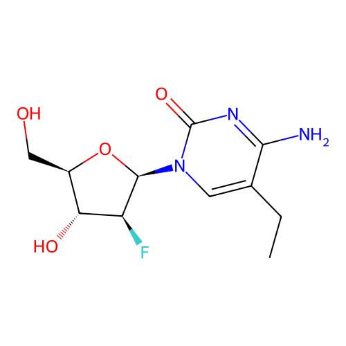 1-(2-Deoxy-2-fluoro-beta-D-arabinofuranosyl)-5-ethylcytosine structure