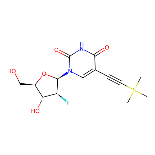 1-(3-Fluoro-4-hydroxy-5-hydroxymethyl-tetrahydro-furan-2-yl)-5-(trimethyl-l4-sulfanylethynyl)-1H-pyrimidine-2,4-dione structure