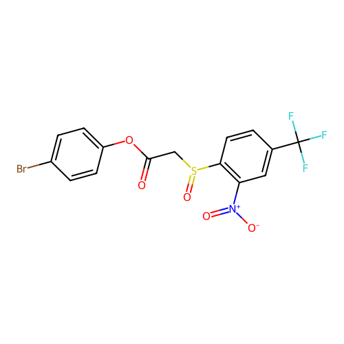 (4-Bromophenyl) 2-[2-nitro-4-(trifluoromethyl)phenyl]sulfinylacetate structure