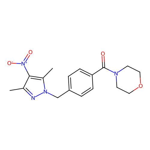 [4-[(3,5-Dimethyl-4-nitropyrazol-1-yl)methyl]phenyl]-morpholin-4-ylmethanone structure