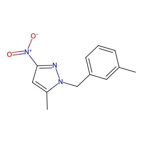 5-Methyl-1-[(3-methylphenyl)methyl]-3-nitropyrazole structure