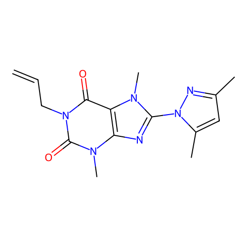 8-(3,5-Dimethylpyrazol-1-yl)-3,7-dimethyl-1-prop-2-enylpurine-2,6-dione structure
