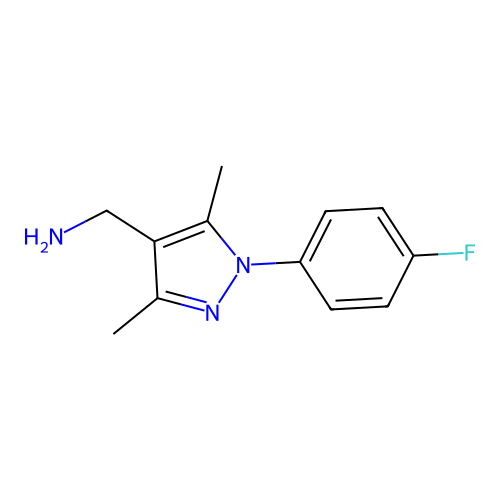 1-[1-(4-fluorophenyl)-3,5-dimethyl-1H-pyrazol-4-yl]methanamine structure