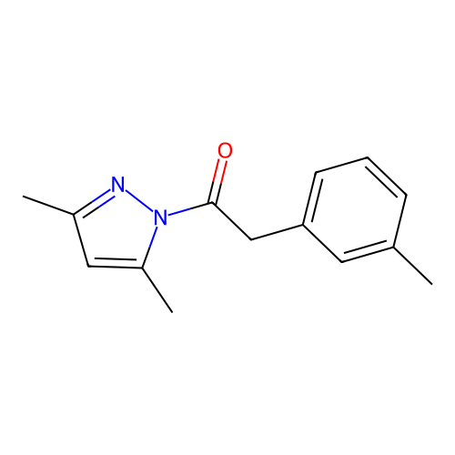 1-(3,5-Dimethylpyrazol-1-yl)-2-(3-methylphenyl)ethanone structure