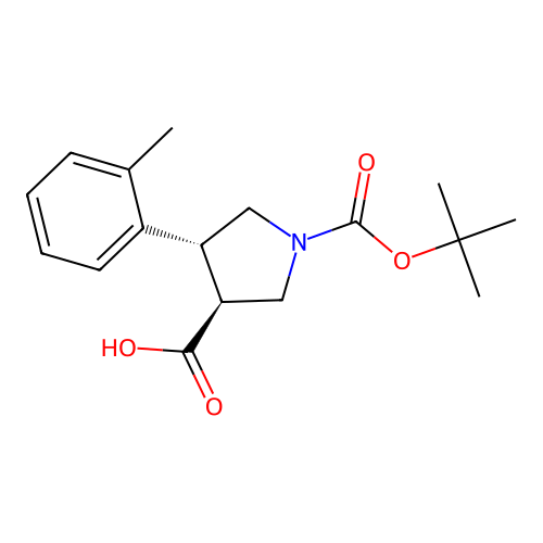 Trans-1-Boc-4-o-tolylpyrrolidine-3-carboxylic acid structure