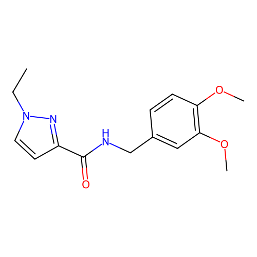 N-[(3,4-dimethoxyphenyl)methyl]-1-ethylpyrazole-3-carboxamide structure