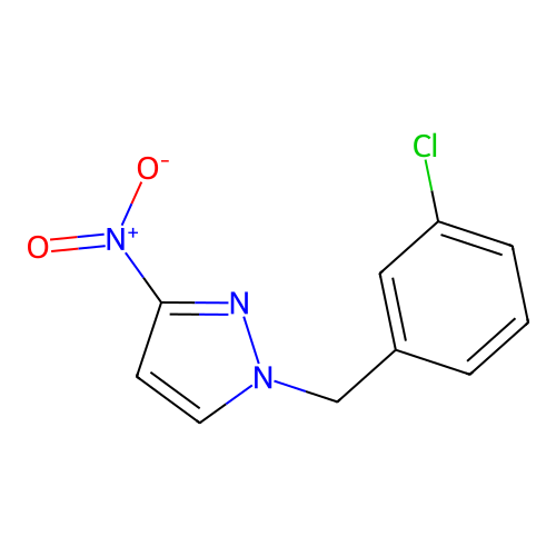 1-[(3-Chlorophenyl)methyl]-3-nitro-1H-pyrazole structure