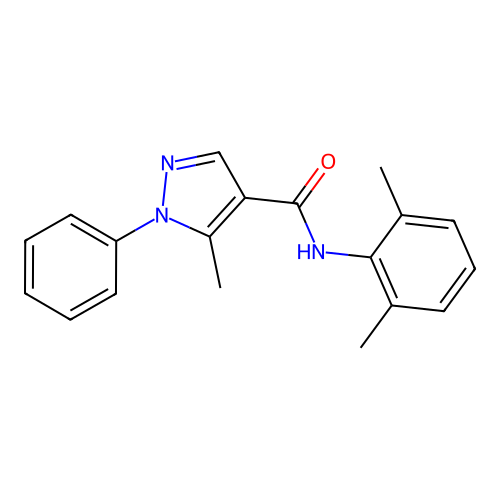 N-(2,6-Dimethylphenyl)-5-methyl-1-phenyl-1H-pyrazole-4-carboxamide structure