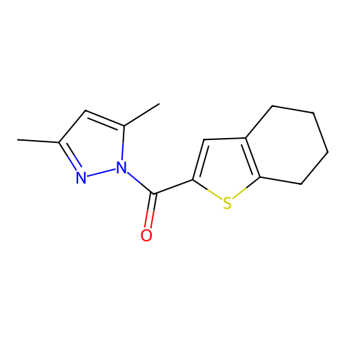 (3,5-Dimethylpyrazol-1-yl)-(4,5,6,7-tetrahydro-1-benzothiophen-2-yl)methanone structure