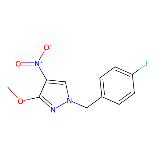 1-[(4-Fluorophenyl)methyl]-3-methoxy-4-nitropyrazole structure