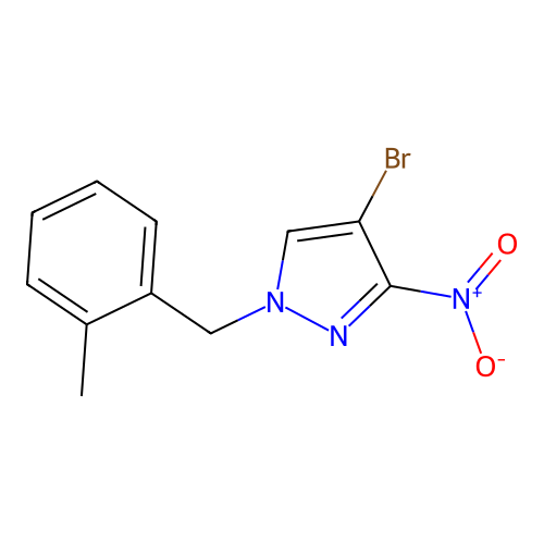 4-Bromo-1-[(2-methylphenyl)methyl]-3-nitropyrazole structure