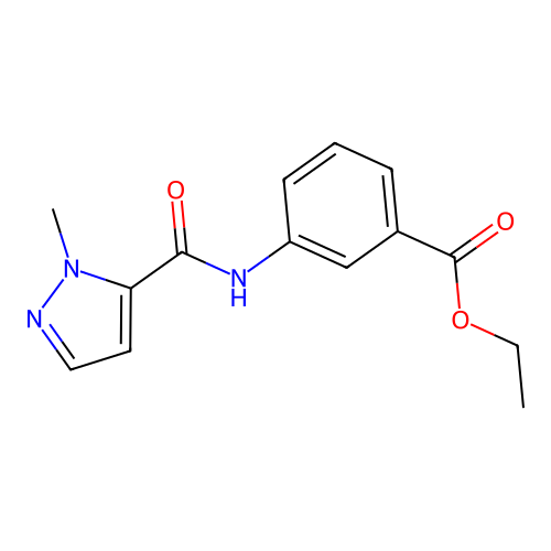 ethyl 3-{[(1-methyl-1H-pyrazol-5-yl)carbonyl]amino}benzoate structure