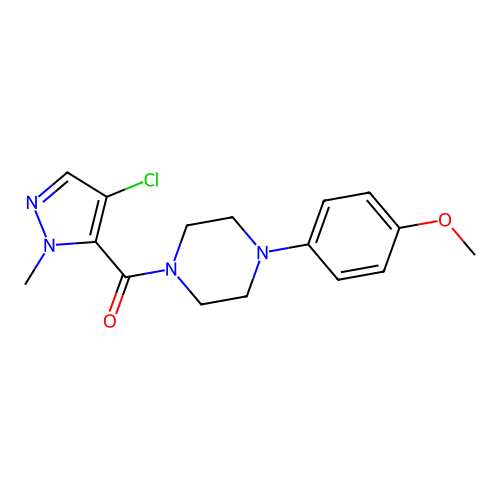 (4-Chloro-2-methylpyrazol-3-yl)-[4-(4-methoxyphenyl)piperazin-1-yl]methanone structure