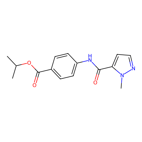 Methylethyl 4-[(1-methylpyrazol-5-yl)carbonylamino]benzoate structure
