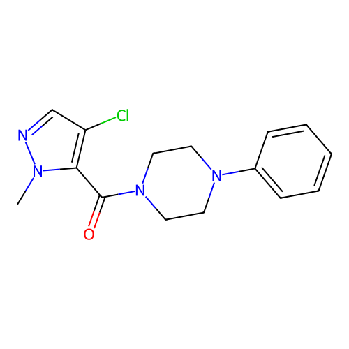 (4-Chloro-2-methylpyrazol-3-yl)-(4-phenylpiperazin-1-yl)methanone structure