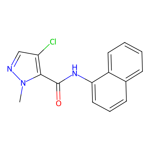 4-chloro-2-methyl-N-naphthalen-1-ylpyrazole-3-carboxamide structure
