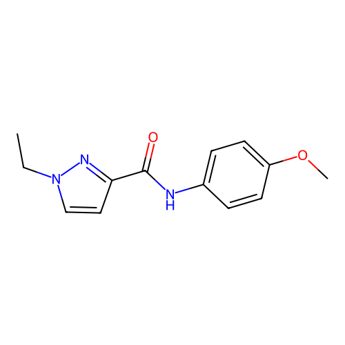 1-ethyl-N-(4-methoxyphenyl)-1H-pyrazole-3-carboxamide structure