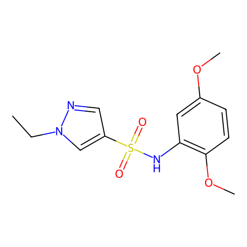 N-(2,5-dimethoxyphenyl)-1-ethylpyrazole-4-sulfonamide structure