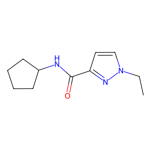 N-cyclopentyl-1-ethylpyrazole-3-carboxamide structure