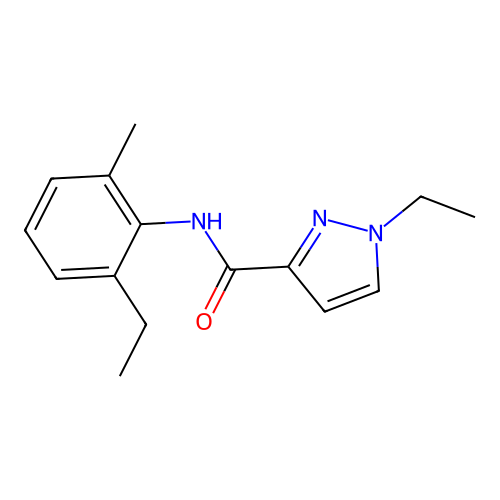 1-ethyl-N-(2-ethyl-6-methylphenyl)pyrazole-3-carboxamide structure