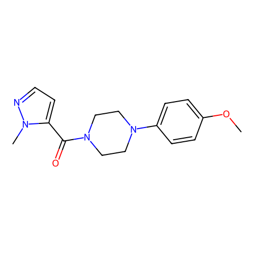 [4-(4-Methoxyphenyl)piperazin-1-yl]-(2-methylpyrazol-3-yl)methanone structure