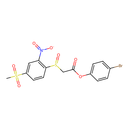 (4-Bromophenyl) 2-(4-methylsulfonyl-2-nitrophenyl)sulfinylacetate structure