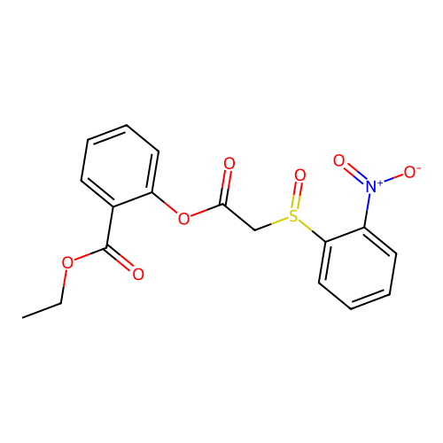 Ethyl 2-[2-(2-nitrophenyl)sulfinylacetyl]oxybenzoate structure