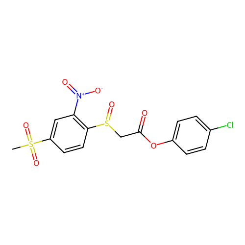 4-Chlorophenyl {[4-(methylsulfonyl)-2-nitrophenyl]sulfinyl}acetate structure