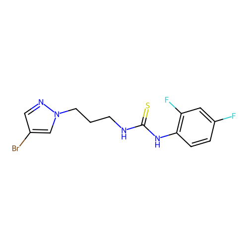 1-[3-(4-Bromopyrazol-1-yl)propyl]-3-(2,4-difluorophenyl)thiourea structure