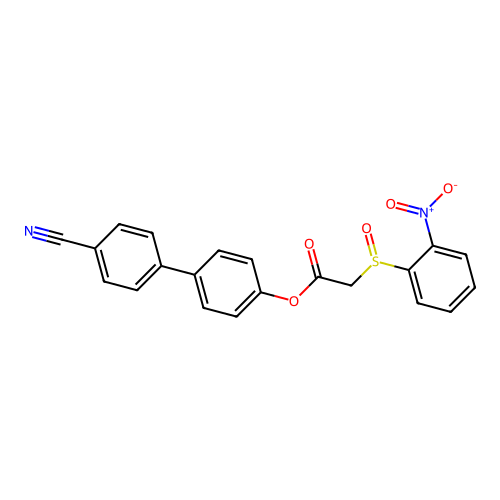 [4-(4-Cyanophenyl)phenyl] 2-(2-nitrophenyl)sulfinylacetate structure