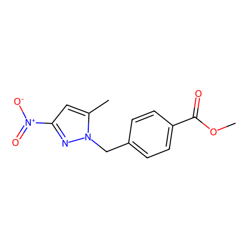 Methyl 4-[(5-methyl-3-nitro-1H-pyrazol-1-yl)methyl]benzoate structure