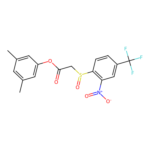 3,5-Dimethylphenyl {[2-nitro-4-(trifluoromethyl)phenyl]sulfinyl}acetate structure