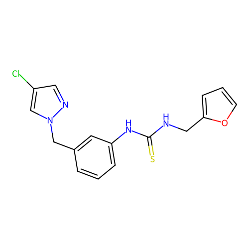 1-[3-[(4-Chloropyrazol-1-yl)methyl]phenyl]-3-(furan-2-ylmethyl)thiourea structure