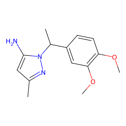 2-[1-(3,4-Dimethoxy-phenyl)-ethyl]-5-methyl-2H-pyrazol-3-ylamine structure