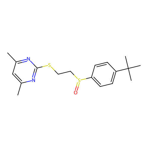 2-({2-[(4-Tert-butylphenyl)sulfinyl]ethyl}sulfanyl)-4,6-dimethylpyrimidine structure
