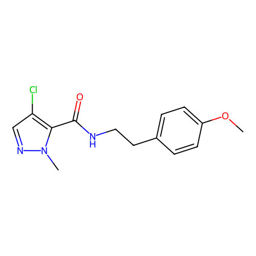 4-chloro-N-[2-(4-methoxyphenyl)ethyl]-1-methyl-1H-pyrazole-5-carboxamide structure