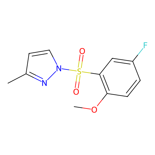 1-[(5-fluoro-2-methoxyphenyl)sulfonyl]-3-methyl-1H-pyrazole structure