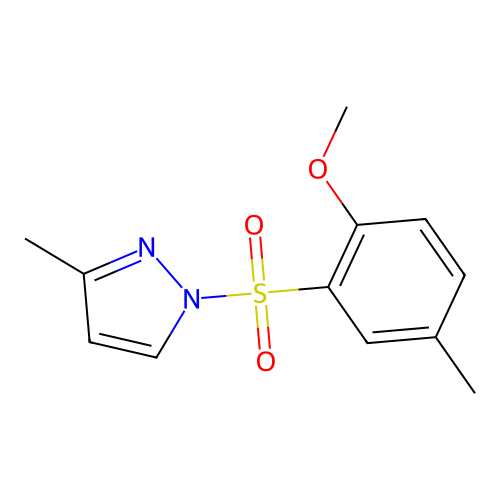 1-(2-Methoxy-5-methylphenyl)sulfonyl-3-methylpyrazole structure