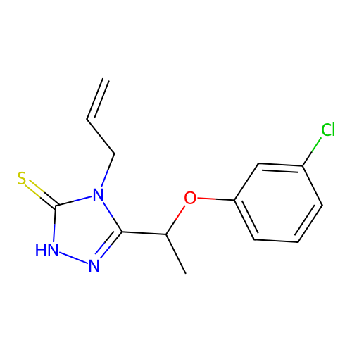 4-allyl-5-[1-(3-chlorophenoxy)ethyl]-4H-1,2,4-triazole-3-thiol structure