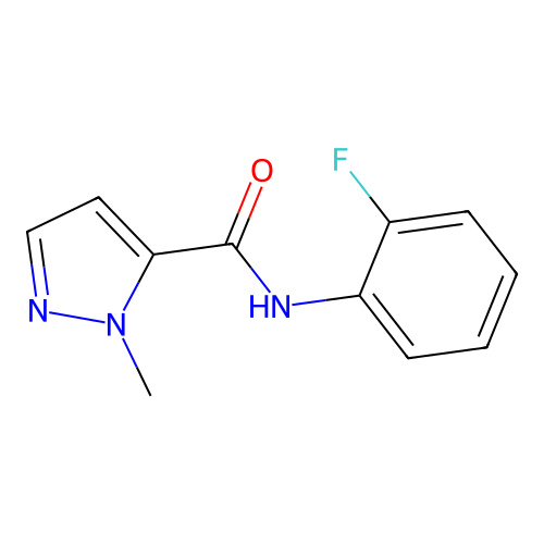 N-(2-fluorophenyl)-1-methyl-1H-pyrazole-5-carboxamide structure