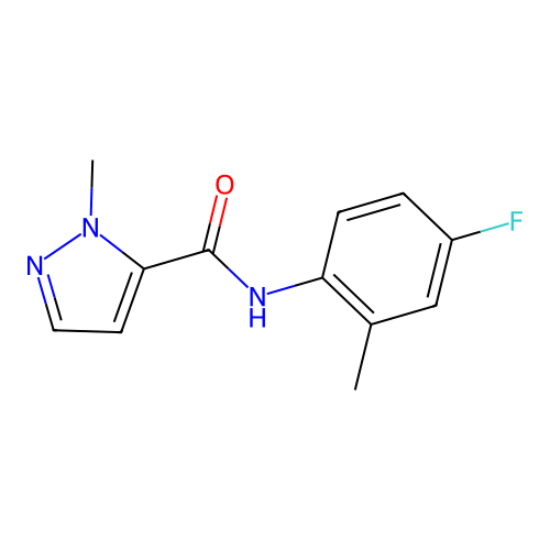 N-(4-fluoro-2-methylphenyl)-1-methyl-1H-pyrazole-5-carboxamide structure