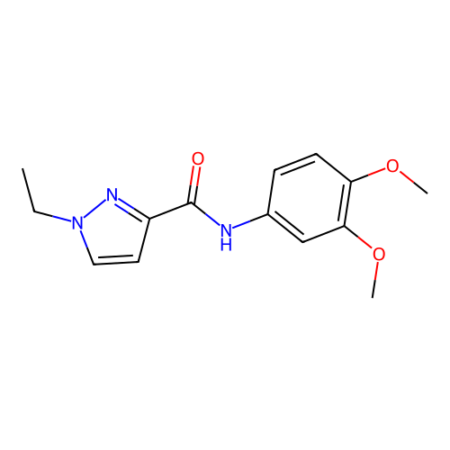 N-(3,4-dimethoxyphenyl)-1-ethylpyrazole-3-carboxamide structure