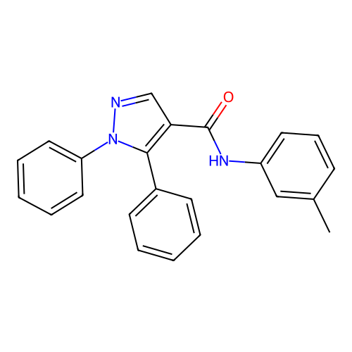 N-(3-methylphenyl)-1,5-diphenyl-1H-pyrazole-4-carboxamide structure