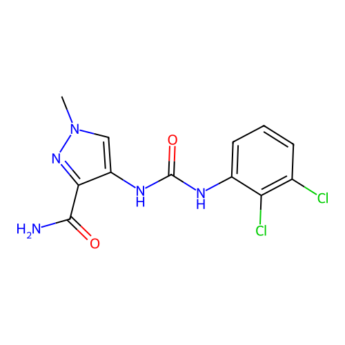4-[(2,3-Dichlorophenyl)carbamoylamino]-1-methylpyrazole-3-carboxamide structure