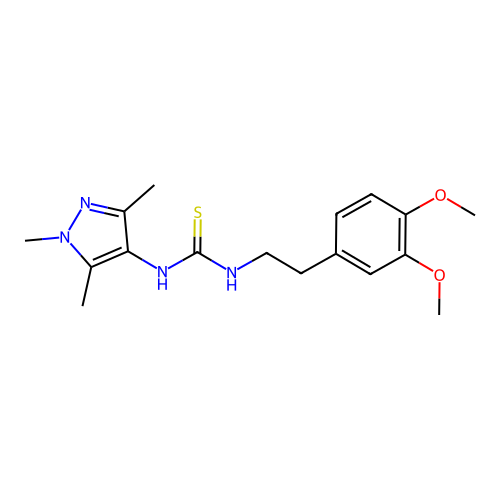 1-[2-(3,4-Dimethoxyphenyl)ethyl]-3-(1,3,5-trimethylpyrazol-4-yl)thiourea structure