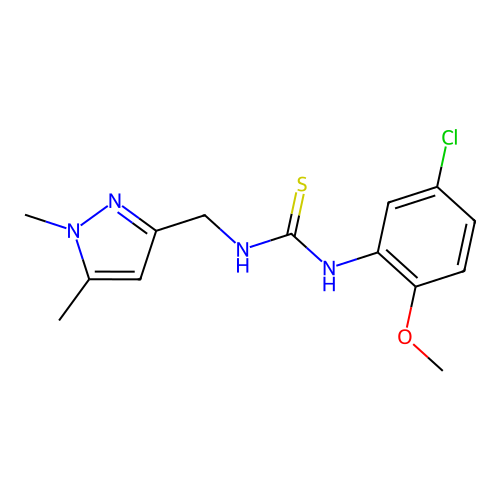 1-(5-Chloro-2-methoxyphenyl)-3-[(1,5-dimethylpyrazol-3-yl)methyl]thiourea structure